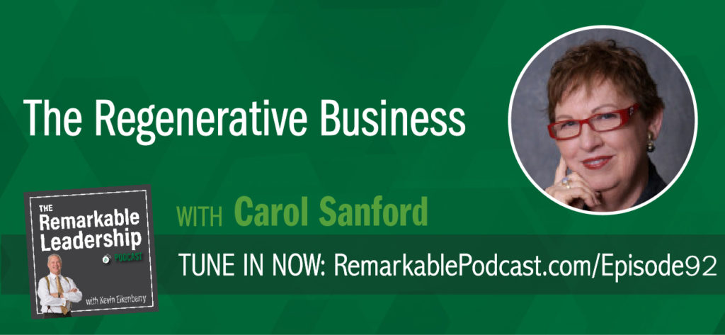 Managing people is complex, amazing and messy. Carol Sanford challenges they way we think about leadership and best practices. She is the author of several books, including her latest, The Regenerative Business, which shifts our way of working so that we see innovation, financial gain, and customer loyalty while building human capacity. She tasks leaders to questions build educational infrastructure to focus on reflection.