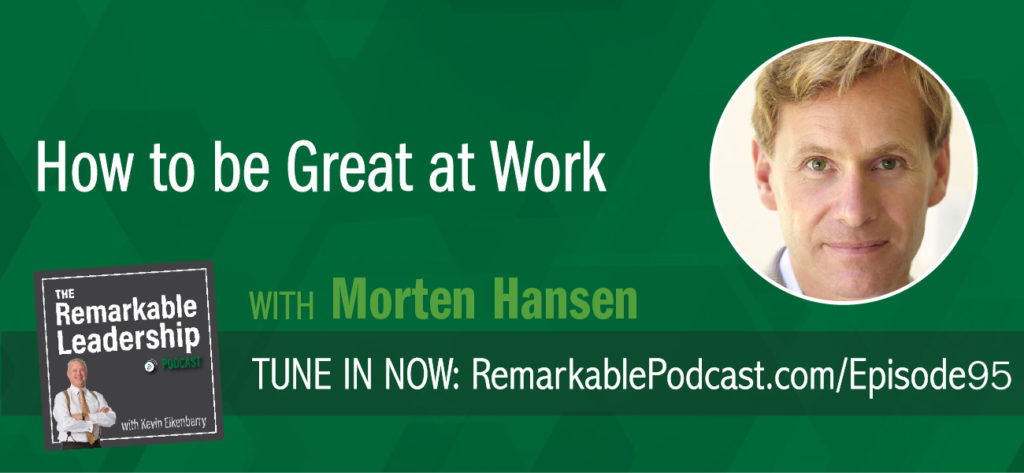 Focus will get you to average. Top performers not only focus but obsess over a few things according to Morten Hansen. Morten is the author of Great at Work: How Top Performers Do Less, Work Better, and Achieve More and joins Kevin to discuss his research on the practices of top leaders. Based on data collected from surveys, case studies and a few years of statistical analysis, Morten defines practices of top performers (including a practice that was surprising). These can be applied by any leader looking to maximize their time and performance.