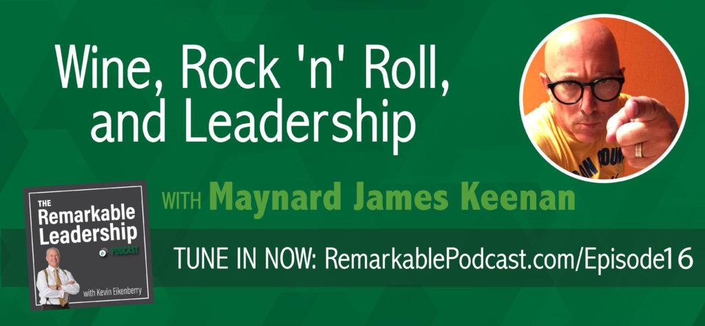 What do wine and rock 'n' roll have in common with leadership, you may ask? Turns out, everything, for today's guest, Maynard James Keenan. Most known for his Grammy-winning music and as front man of Tool, A Perfect Circle, and his "musical cabaret", Puscifer, Keenan also owns and runs his own winery, Caduceus, in Arizona. A prime example of how creativity, innovation, and resilience make up a large part of being a successful leader, this is one podcast episode that can't be missed!