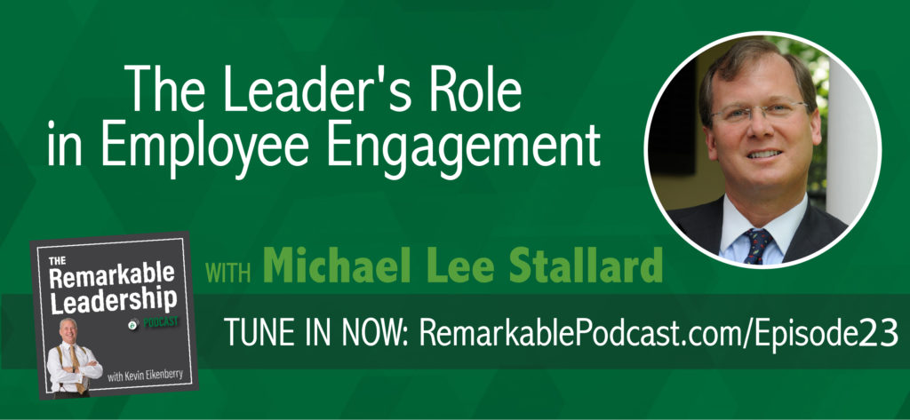 Are you encouraging engagement in your workplace? In today's episode of the Remarkable Leadership Podcast, co-founder of E Pluribus Partners and author of "Fired Up or Burned Out: How to Reignite Your Team’s Passion, Creativity and Productivity," Michael Stallard discusses the leader's role in employee engagement, why culture is ESSENTIAL to the workplace, and how you can create engaging connections with your employees, regardless if your role in the workplace. Join us for this "engaging" discussion that might just change your thinking about employee engagement!