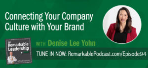 Organizational culture is almost becoming cliché. Yet, culture is vital to both employee and customer experiences. Brand expert Denise Lee Yohn and author of Fusion: How Integrating Brand and Culture Powers the World’s Greatest Companies shares insight to building a culture unique to you and aligning that culture with your brand. You need to connect the internal view (what it’s like to work here) with the external view (how people see you).