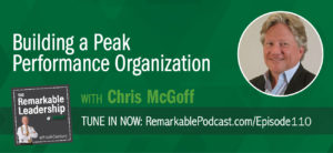 Chris McGoff states that darkness is not the opposite of light but is the absence of light and just waiting for the light. As such, any person can stand up a peak performance culture. He is the author of “Match in the Root Cellar: How You Can Spark a Peak Performance Culture”. This book is unique in that it is broken into two parts. The first is the story of a CEO and her team—all based on real people— and how together they achieved a peak performance culture at their company despite the odds. The second part is a straightforward guide to reference for quick answers when developing your company’s culture. Chris and Kevin discuss culture in organizations and what we will and won’t tolerate.
