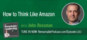 John Rossman is a former Amazon executive, who launched and scaled the Marketplace business, which now accounts for more than 50 percent of all units sold at Amazon.com. In his current role, he is often asked “How did Amazon do this?” or “Why did Amazon do it this way?” As such he decided to write, Think Like Amazon: 50 ½ Ideas to Become a Digital Leader. John and Kevin discuss the book and he draws upon his experience at Amazon to show you how you can think differently about business and leadership to move your organization forward. John expands on a few ideas in the book, including the fact that the question is just as, if not more important, than the solution.