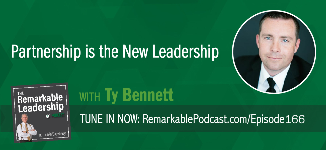 The workplace is changing; it’s the technology, it’s the location, it’s the diversity of the people. So, if we know the workplace is changing, we need to be thinking about how we change our leadership. Ty Bennett is an author and founder of Leadership Inc. Today he sits down with Kevin to discuss his most recent book, Partnership Is the New Leadership. Ty believes that we can no longer rely on leading from a place of authority or title. By showing up as a partner with our team, they will show up for you. This means a direct result to the bottom line. Ty shares his thoughts about the balance between care and candor and looks at commitment.
