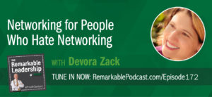 Picture a conference or a large meet and greet situation. How do you feel? Some of us are excited about all the new people we will meet. Others of us, let’s just say a root canal sounds like a good alternative. Devora Zack is the author of Networking for People Who Hate to Network. She joins Kevin to look at real networking. It really is about building mutually beneficial connections and we all have a different way of getting there; whether we identify as an introvert or an extrovert. Devora suggests we find our primary temperament and let that work for us, rather than against us and customize the networking to our advantage.