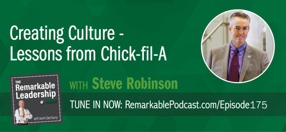 Steve Robinson was integral to the Chick-fil-A marketing team for 34 years. He was there for the beginning of the brand we know today, including the Eat Mor Chikin campaign and the decision to stay closed on Sundays. Steve joins Kevin to discuss his new book, <a href="https://amzn.to/2XgpY8d" target="_blank" rel="noopener noreferrer"><em>Covert Cows and Chick-fil-A: How Faith, Cows, and Chicken Built an Iconic Brand</em></a>. He shares stories and examples that demonstrate the culture at Chick-fil-A. Steve acknowledges that the company wasn’t an overnight success and leadership was motivated by making an impact. The culture was not a bunch of words on paper, but the values and priorities of the organization and the trust in all the employees to empower them to grow the business.