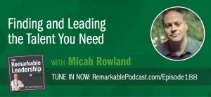 According to Micah Rowland, success starts with your people. As COO of Fountain, a software company that sources, screens, and onboards workers, Micah is a builder of teams, processes, and people. He joins Kevin to discuss hiring and retaining talent. To get the best from your team, they need to feel secure and understand failure is OK (provided you learn from it). Micah discusses the need for clear criteria for position descriptions and processes to hire. You want to make sure you are comparing apples and not biased. The magic to leadership is changing the resources to benefit not only the employee but the organization.