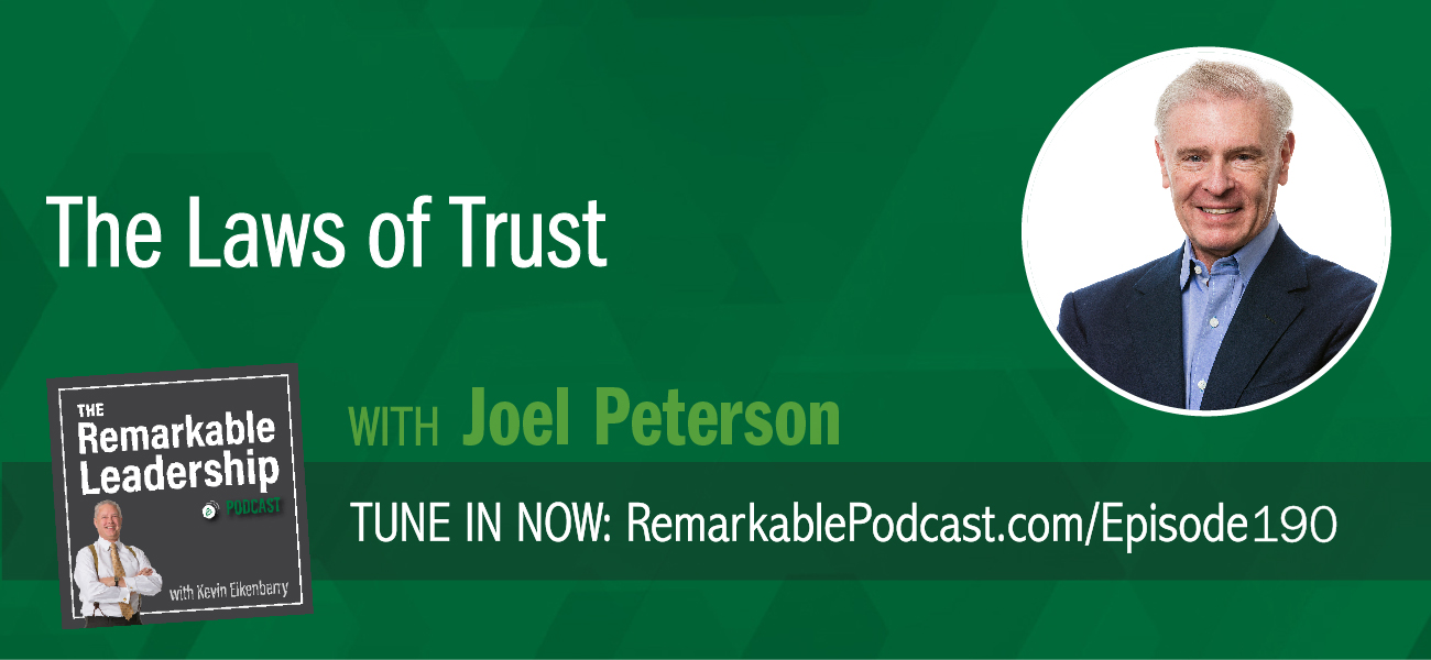 We currently live in a low trust culture. And we know trust is important for leaders, in good times and in times of stress, disruption, and turn-around. Kevin is joined by Joel Peterson, Chairman of JetBlue Airways, Founding Partner of Peterson Partners, and author of The 10 Laws of Trust. Joel shares some of those laws of trust and understands that organizations succeed when leaders and colleagues trust each other. Instead of worrying about micromanaging, jealousy, and office politics, teams are more creative and have a positive impact on the bottom line.