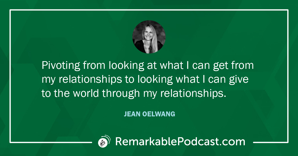 Quote Image:Pivoting from looking at what I can get from my relationships to looking what I can give to the world through my relationships. (11:01)